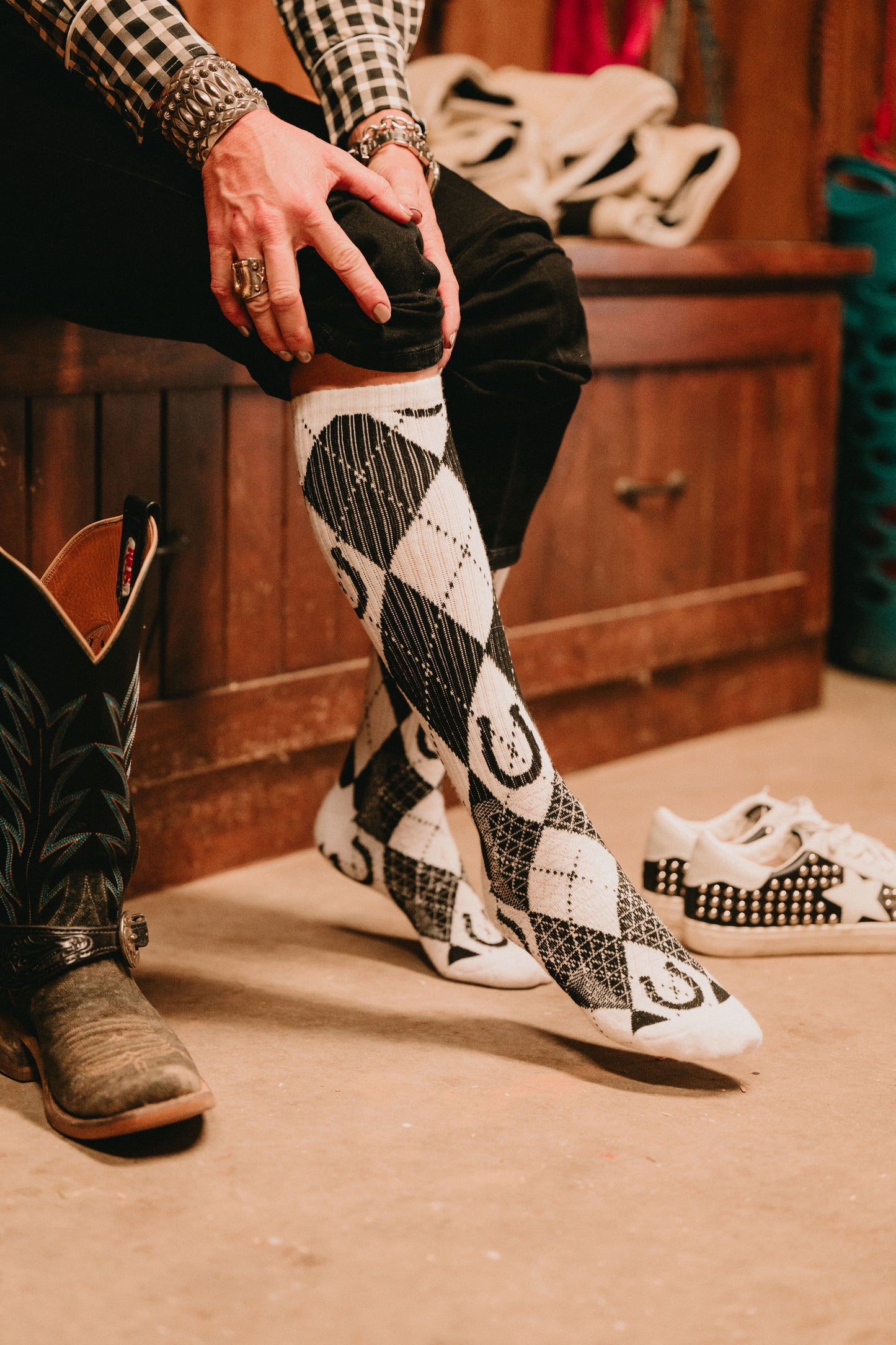 LUCKY CHUCK Lucky Argyle- Performance Boot Socks