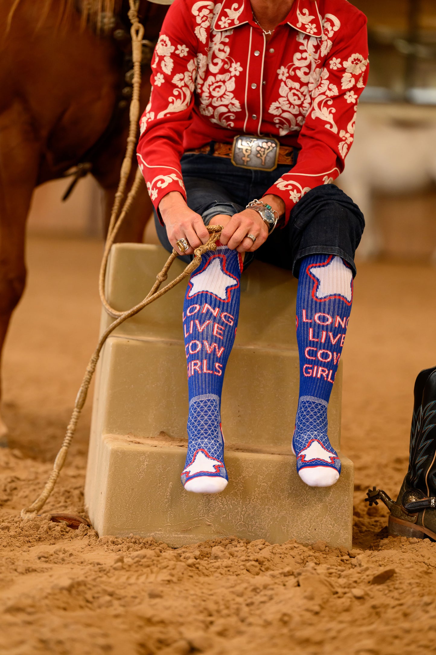 LUCKY CHUCK Long Live Cowgirls- Performance Boot Socks