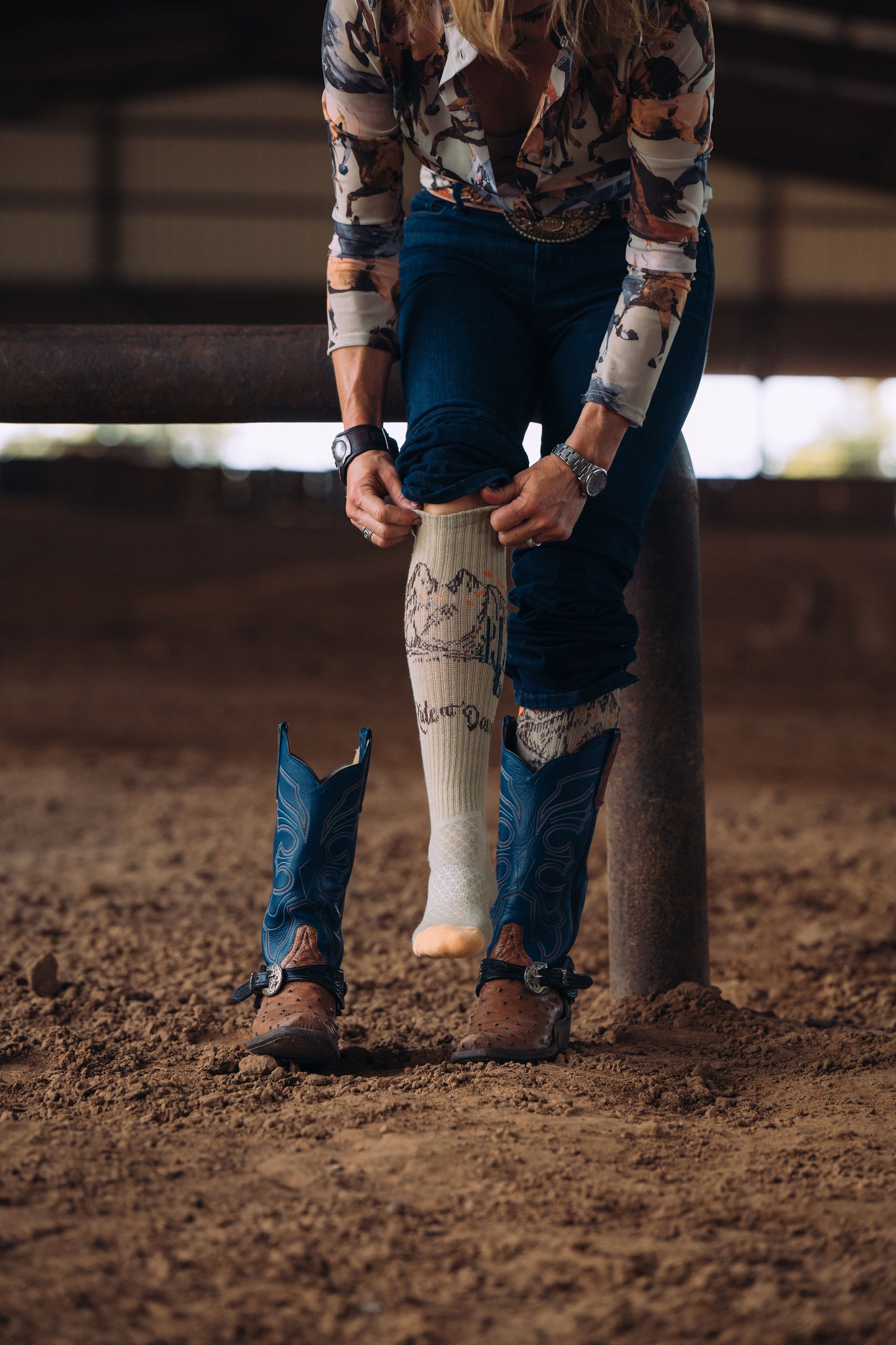 LUCKY CHUCK WE RIDE AT DAWN Performance Boot Socks