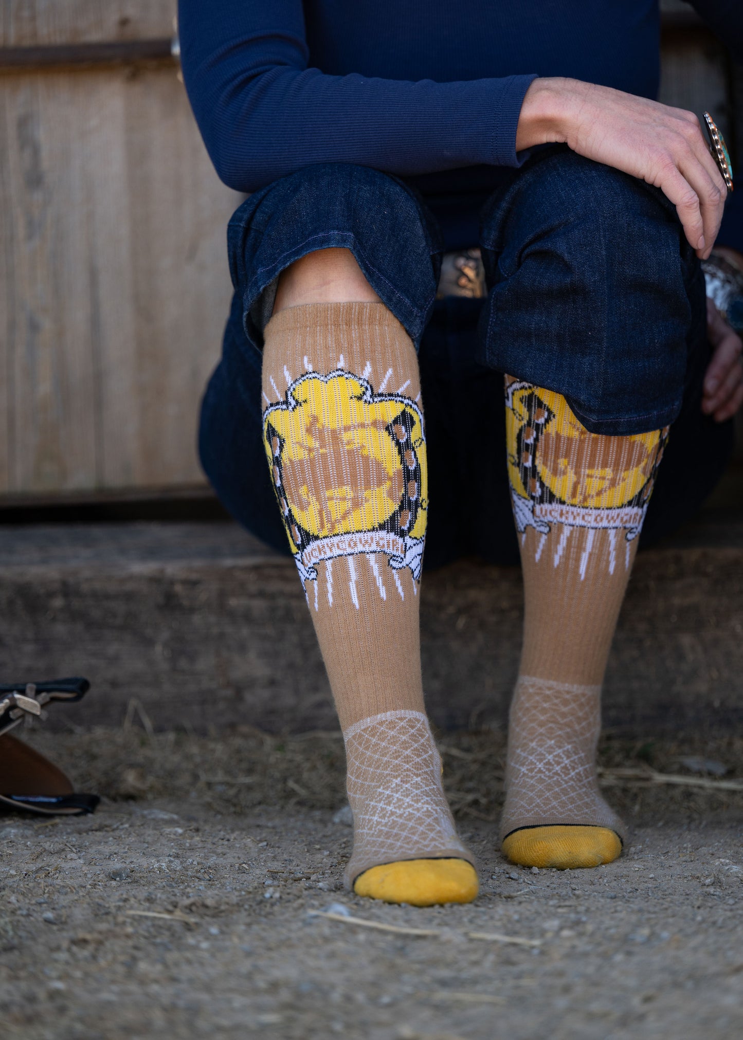 LUCKY CHUCK Bucking Cowgirl- Performance Boot Socks