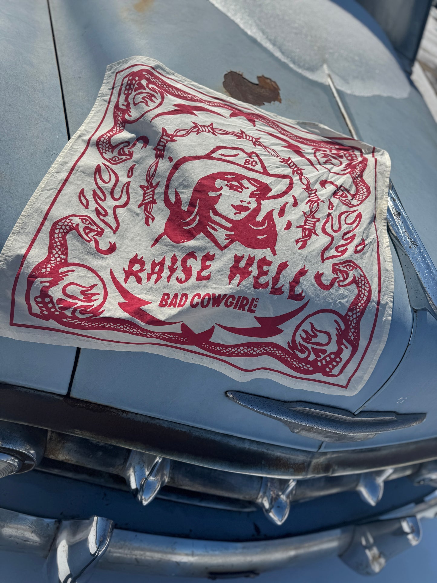 The Hell Raiser Rag from the Saints & Snakes Collection- Vintage Rodeo Red