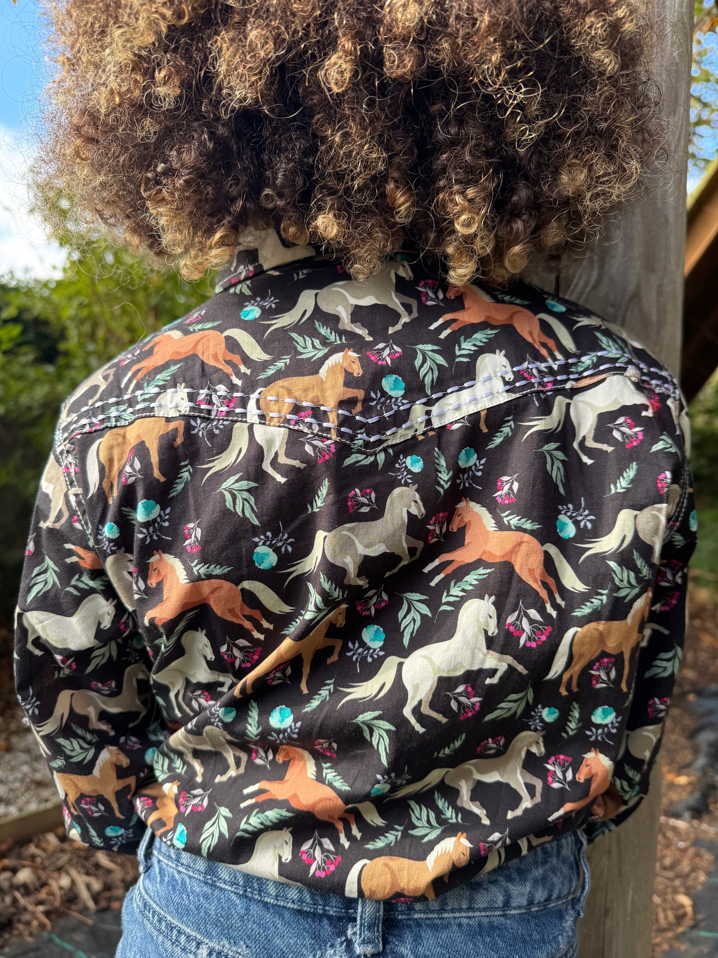 Kids Cowgirl Hardware Western Shirt - Long Sleeve- Pony Fantasy