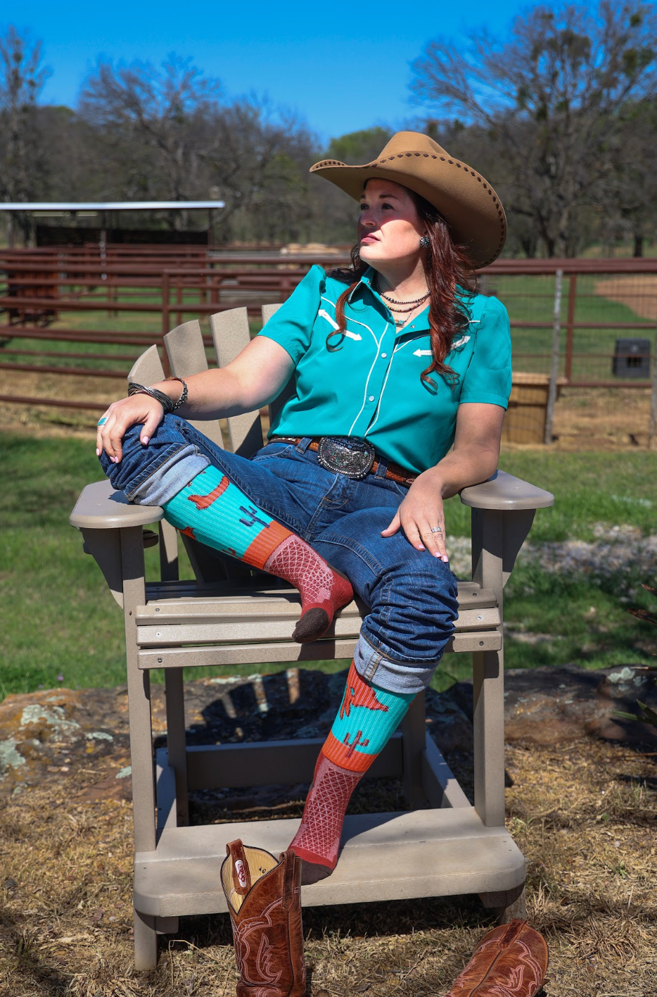 LUCKY CHUCK Sunset Rodeo Performance Boot Socks