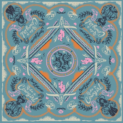 Save a Horse Ride a Cowgirl Neckerchief (Howlin' Blue)
