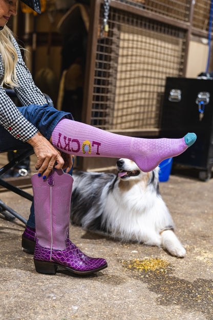 LUCKY CHUCK LUCKY LAVENDER Performance Boot Socks