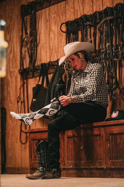 LUCKY CHUCK Lucky Argyle- Performance Boot Socks