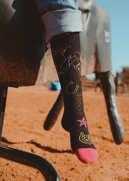 LUCKY CHUCK NEON COWGIRL Performance Boot Socks