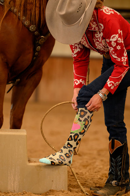LUCKY CHUCK Lucky Leopard- Performance Boot Socks