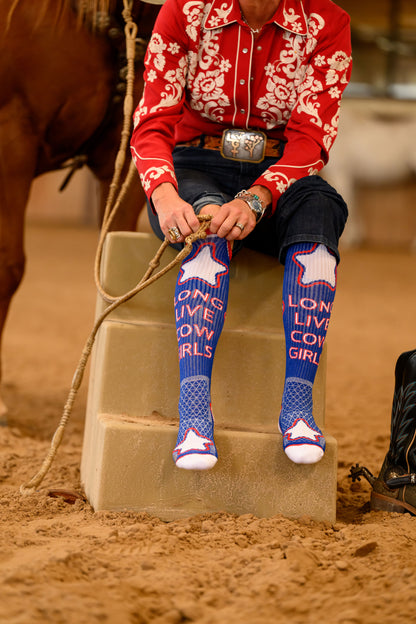 LUCKY CHUCK Long Live Cowgirls- Performance Boot Socks