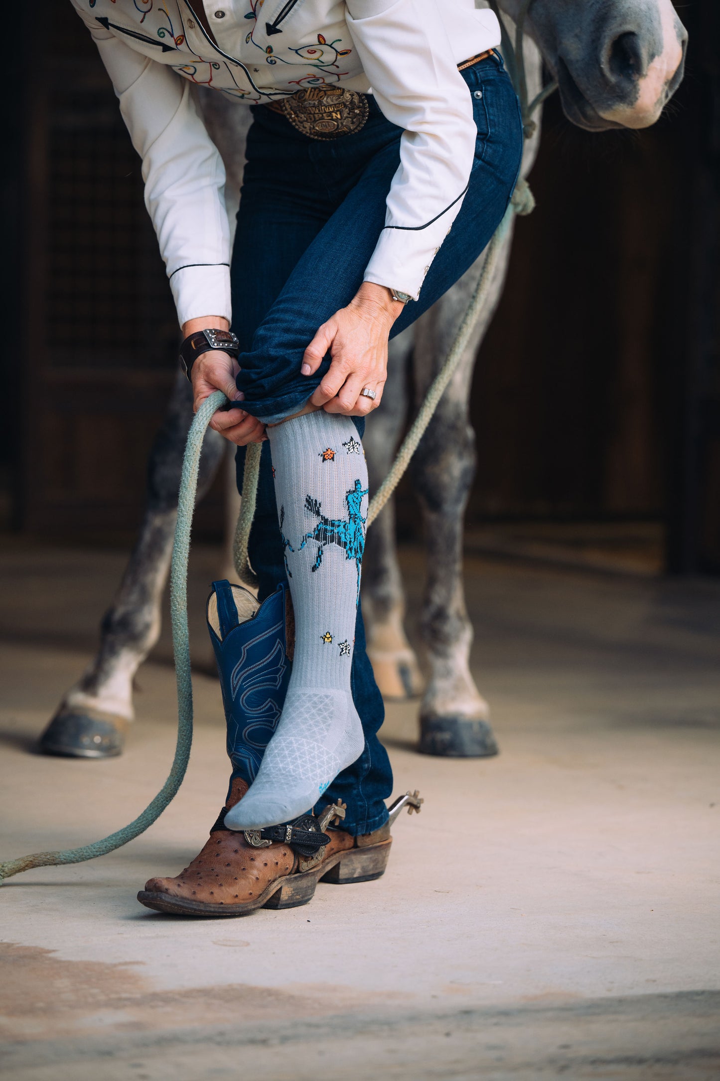 LUCKY CHUCK Long Live Grey- Performance Boot Socks