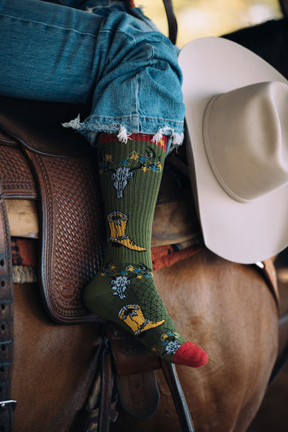 LUCKY CHUCK Get A Little Western- Performance Boot Socks