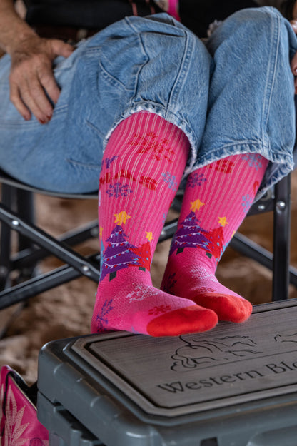 LUCKY CHUCK Merry Christmas Y'all - Performance Boot Socks