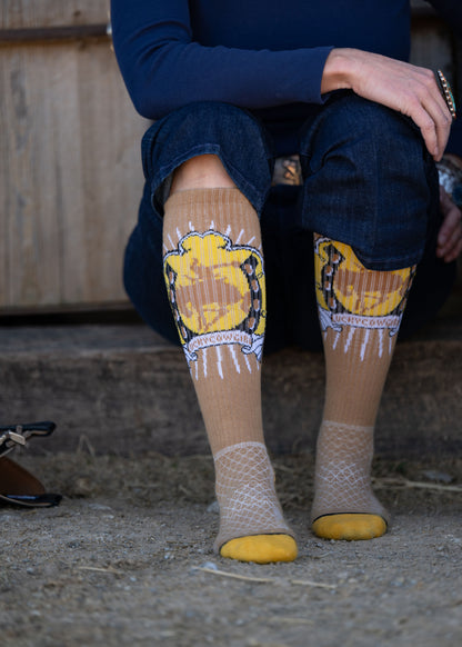 LUCKY CHUCK Bucking Cowgirl- Performance Boot Socks