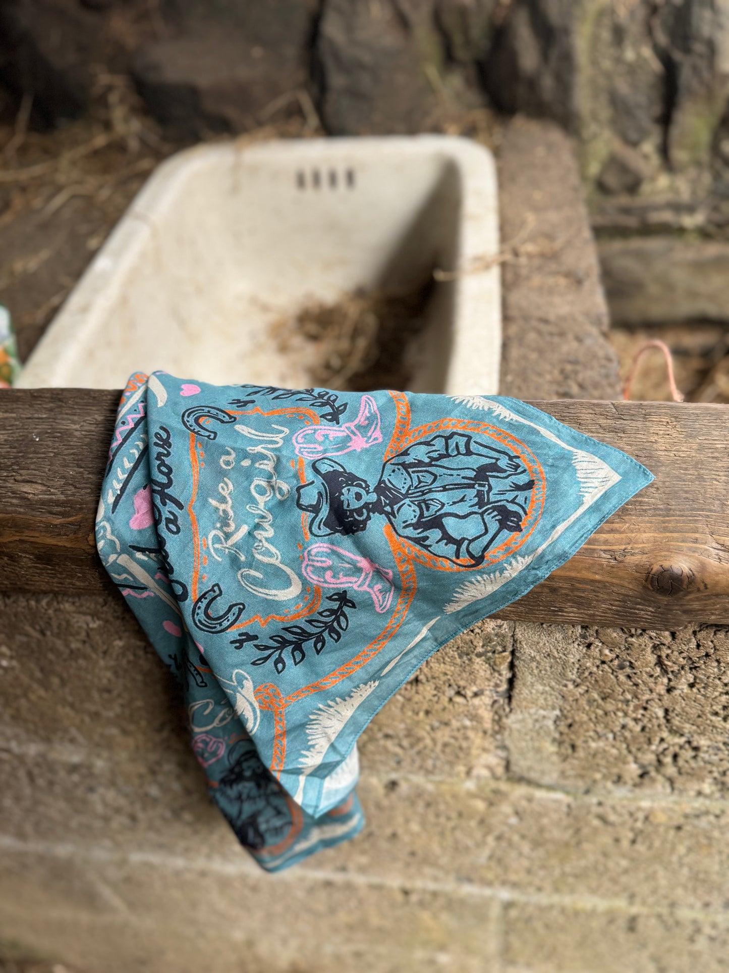 Save a Horse Ride a Cowgirl Neckerchief (Howlin' Blue)
