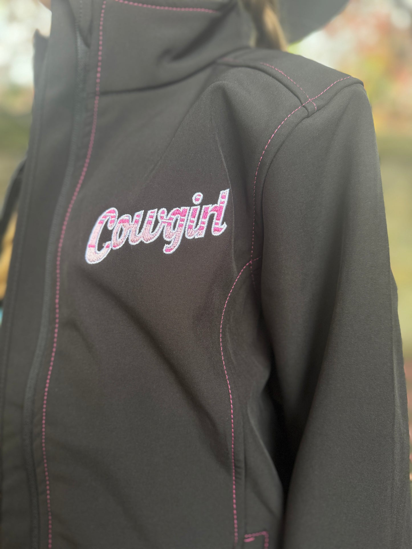 Girl’s Cowgirl Hardware Sassy Cowgirl Black Poly Shell Jacket