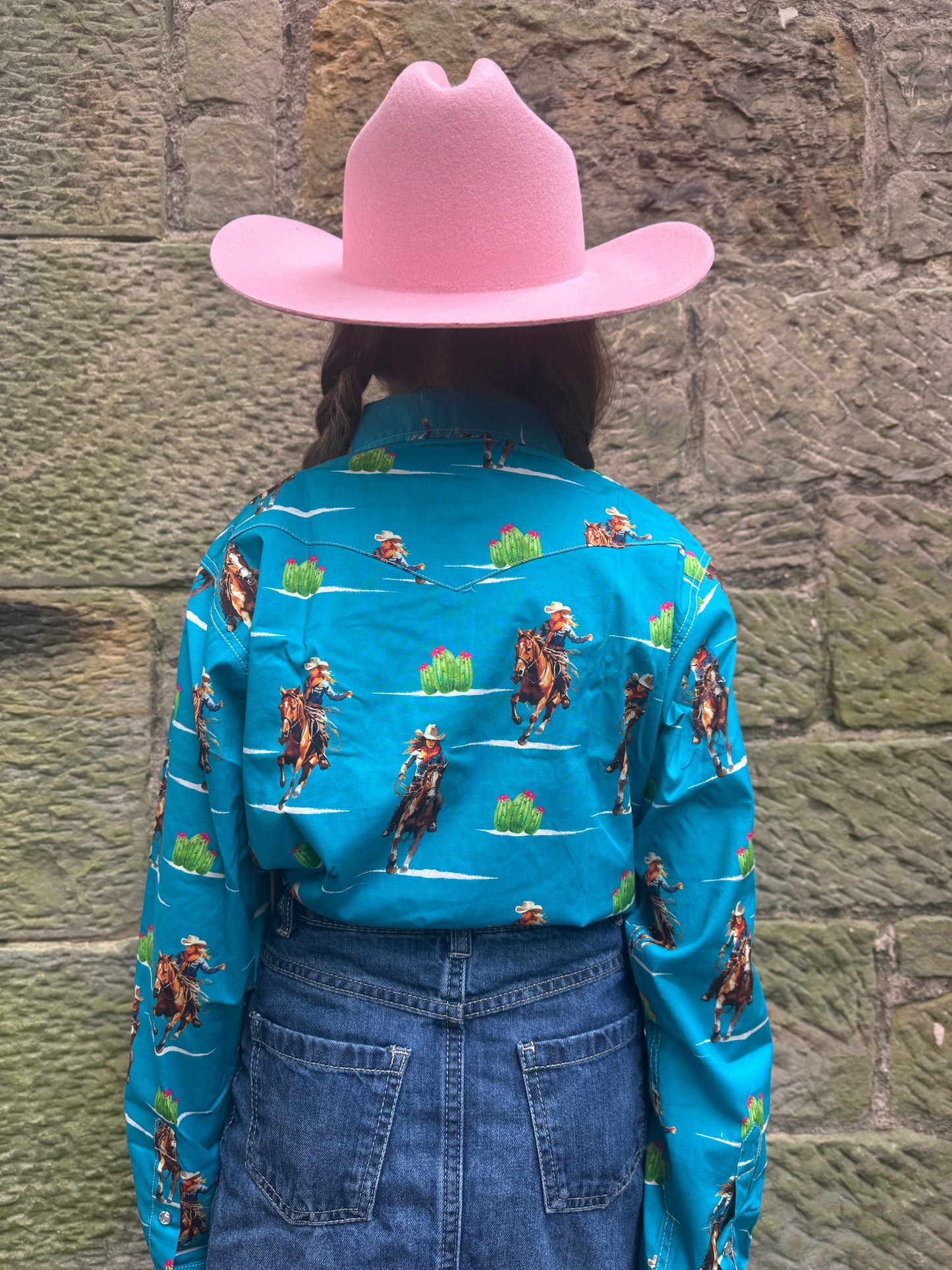 Kids Cowgirl Hardware Western Shirt - Long Sleeve- Vintage Cowgirl