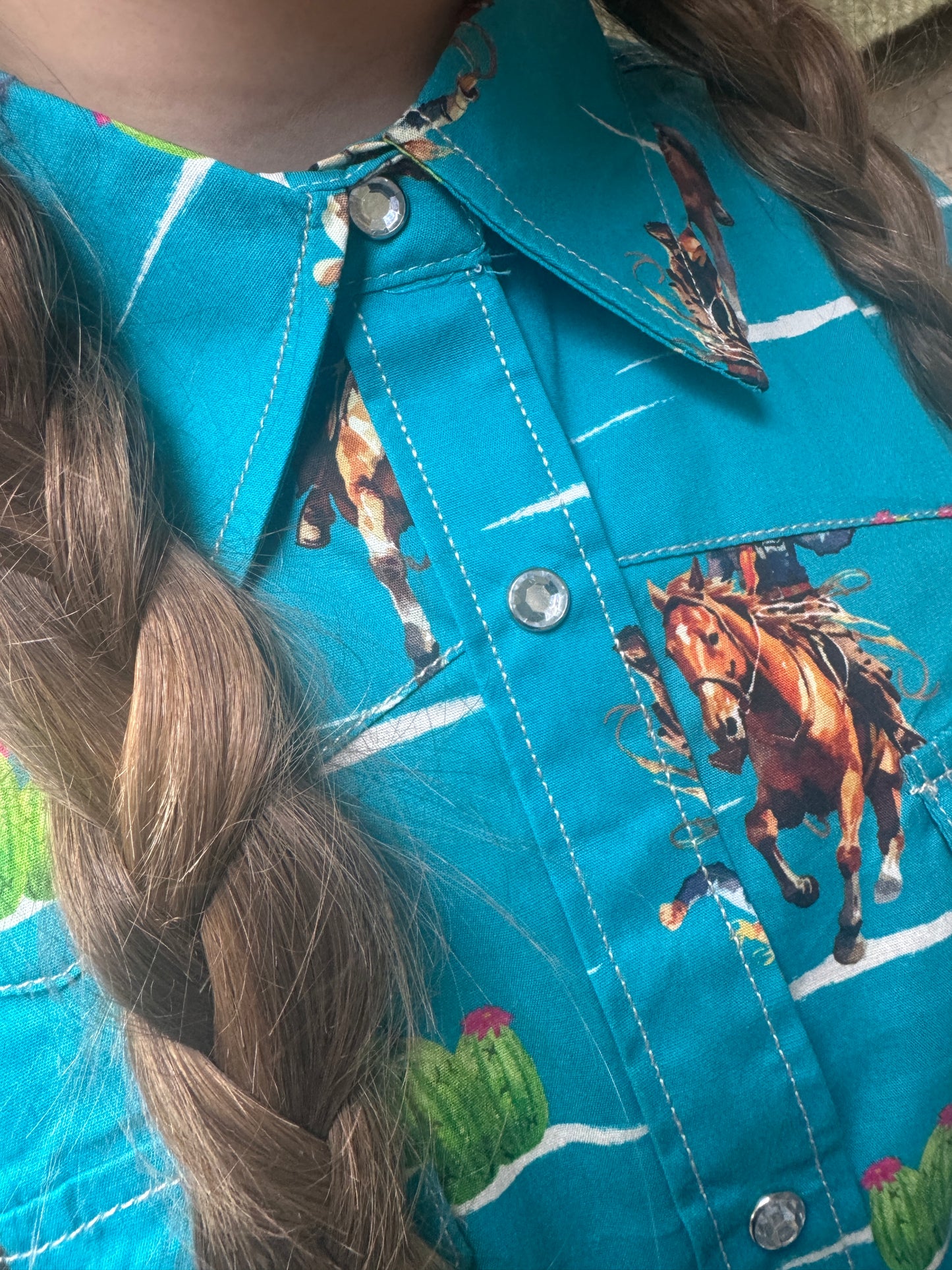 Kids Cowgirl Hardware Western Shirt - Long Sleeve- Vintage Cowgirl