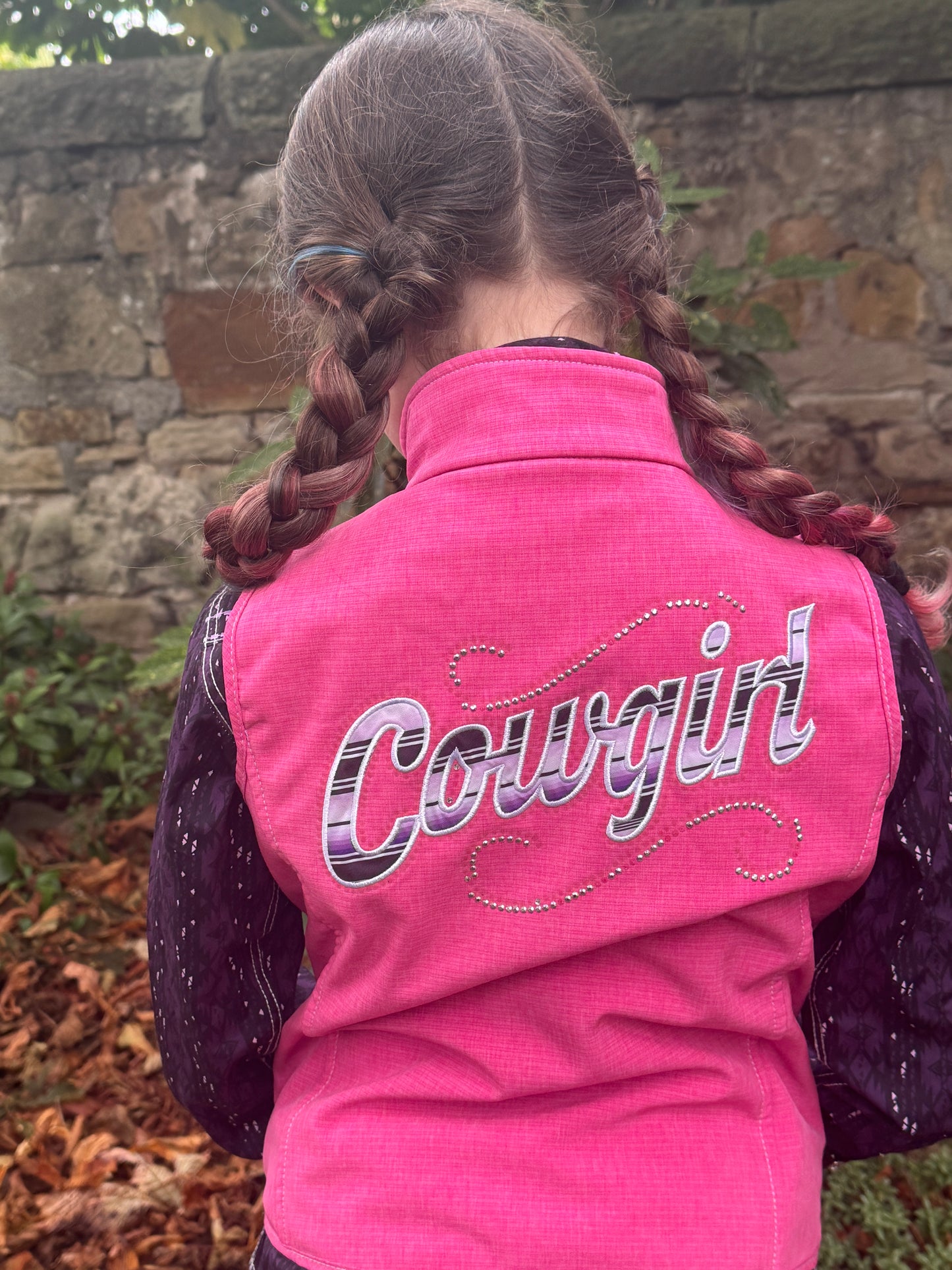 Girl’s Cowgirl Hardware Sassy Cowgirl Pink Poly Shell Vest