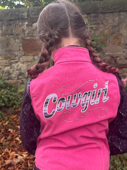 Girl’s Cowgirl Hardware Sassy Cowgirl Pink Poly Shell Vest