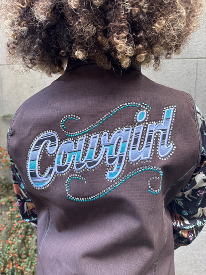 Girl’s Cowgirl Hardware Sassy Cowgirl Brown Poly Shell Vest