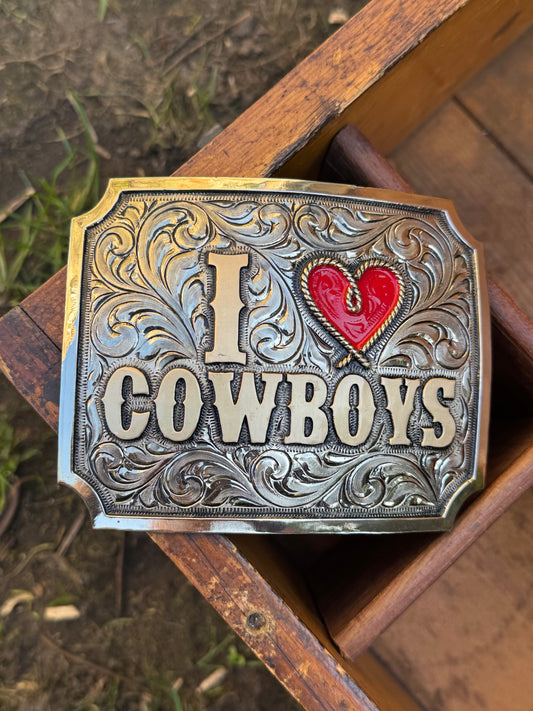 I ❤️ Cowboys Belt Buckle
