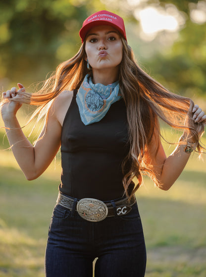 Save a Horse Ride a Cowgirl Neckerchief (Howlin' Blue)