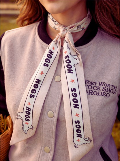 Go Hog Wild Silk Blend Twilly | Western Twilly Scarf