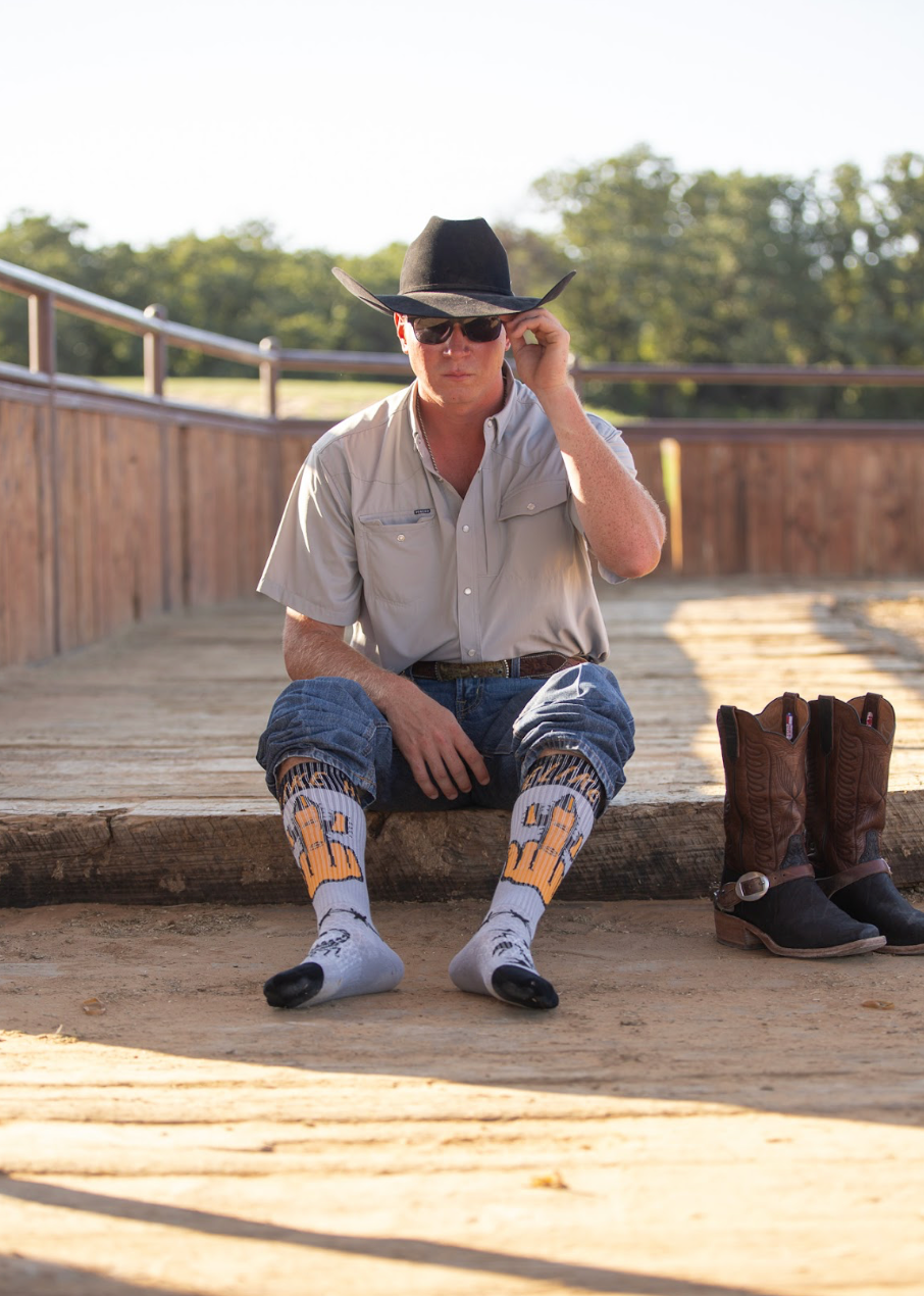 LUCKY CHUCK x BAD COWGIRL CO Middle of Mojave Performance Boot Socks
