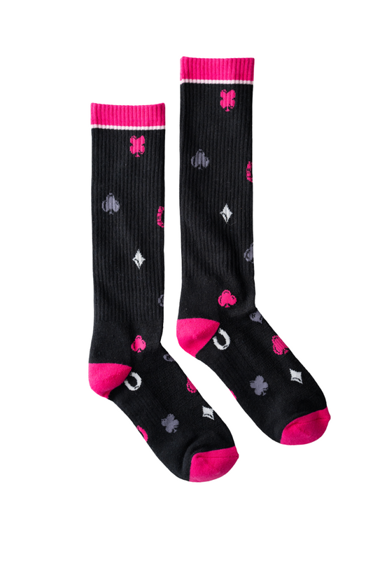 LUCKY CHUCK Viva La Luck Hot Pink Performance Boot Socks