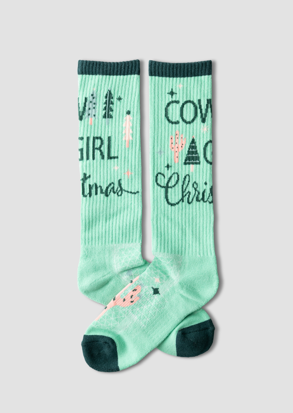 LUCKY CHUCK Cowboy Christmas Jade Performance Boot Socks