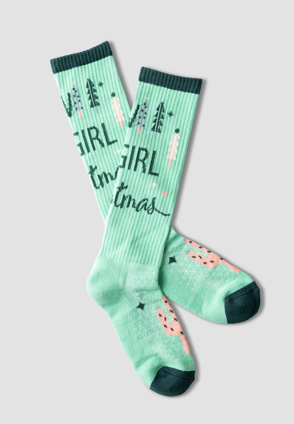 LUCKY CHUCK Cowboy Christmas Jade Performance Boot Socks