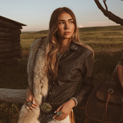Little Lucille Frontier Shirt- Midnight Denim