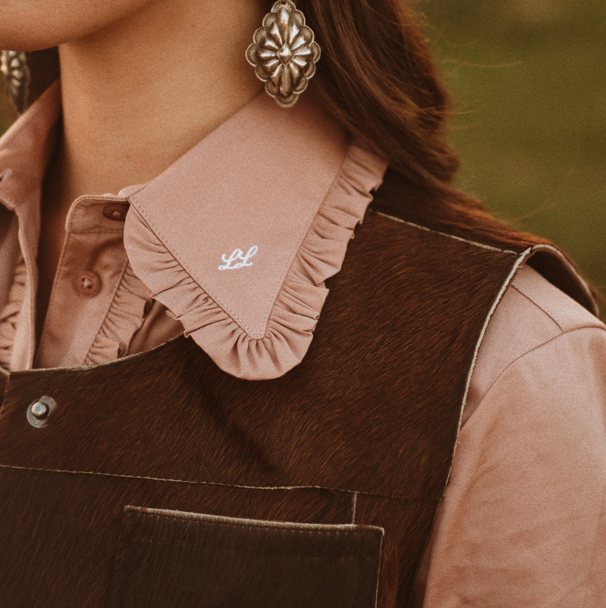 Little Lucille Frontier Shirt- Dusty Rose