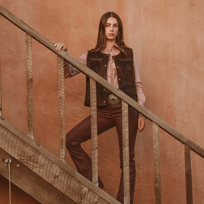 Little Lucille Frontier Shirt- Dusty Rose