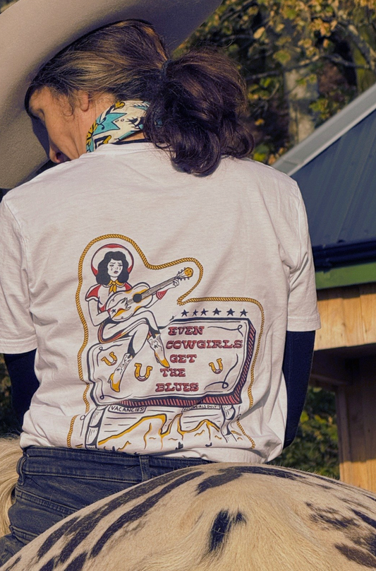 Even Cowgirls Get the Blue T-Shirt - The Breakfast Bothy Collab