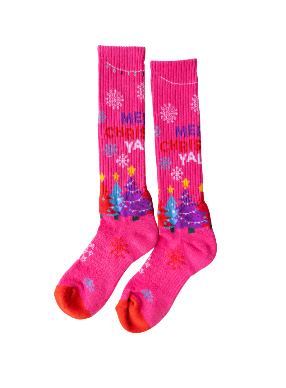 LUCKY CHUCK Merry Christmas Y'all - Performance Boot Socks