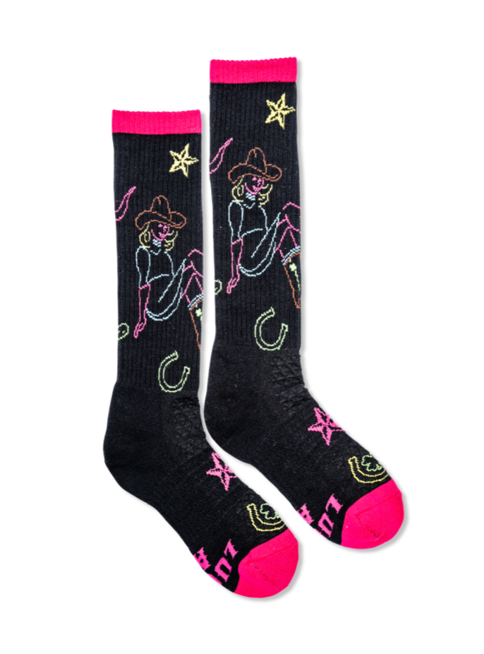 LUCKY CHUCK NEON COWGIRL Performance Boot Socks