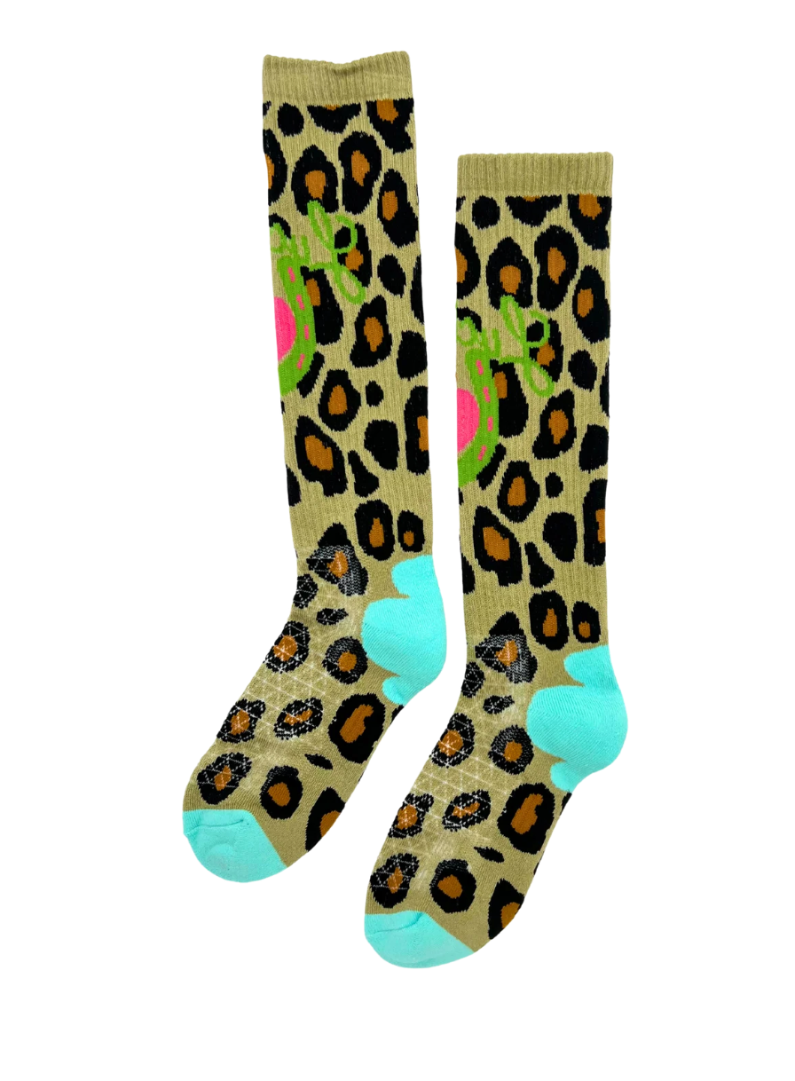 LUCKY CHUCK Lucky Leopard- Performance Boot Socks