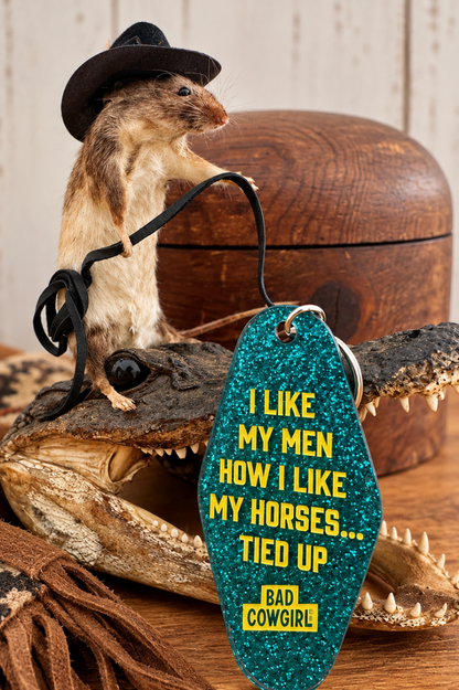 Bad Cowgirl Retro Motel Keychains