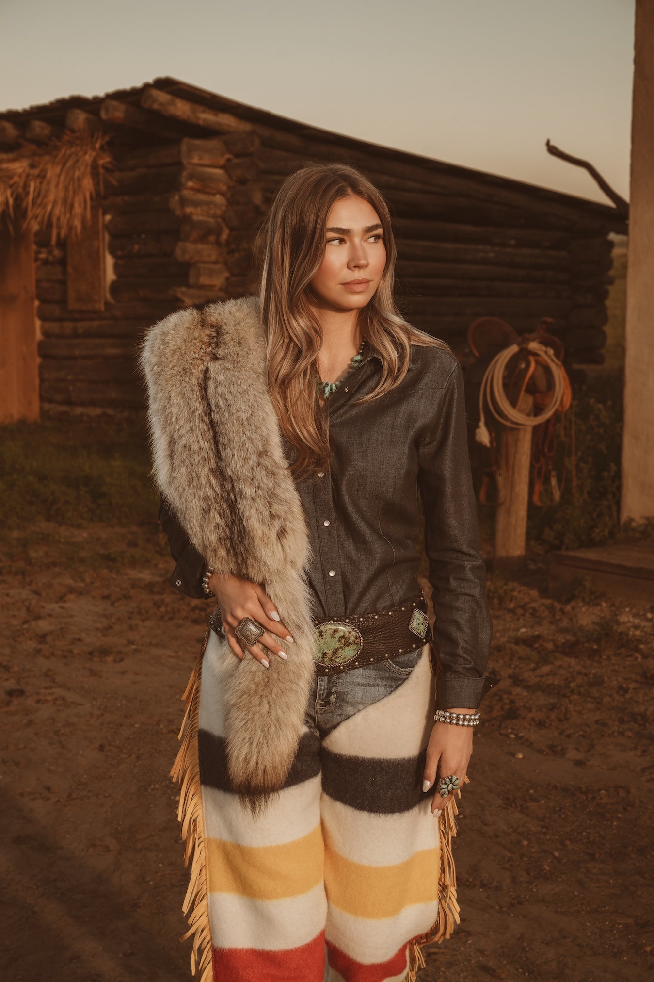 Little Lucille Frontier Shirt- Midnight Denim